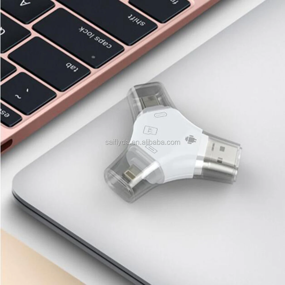 4 в 1 Micro USB Type C PC OTG Устройство для считывания смарт-карт для IOS iPhone Android Samsung