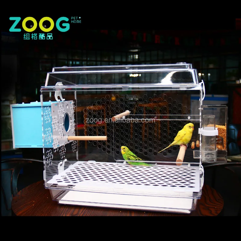 Catwell  clear Pet Cage Acrylic Bird Cage for Parrot