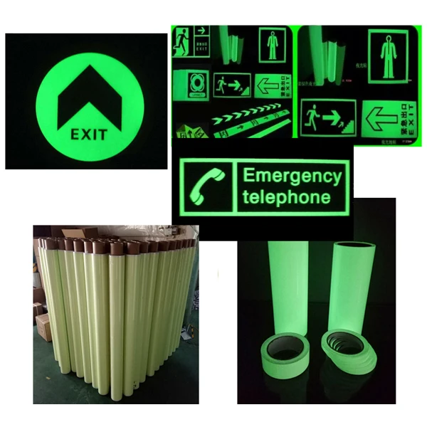 Matt Glow in the Dark Self Luminous Vinyl Siding Film Pvc Material Photoluminescent Plastic Sheet Stickers for Inkjet Printer