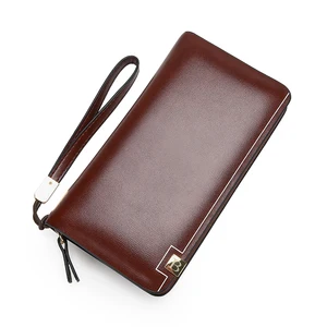OMASKA Wholesale 2026 New Long Zipper case Wallet Leather for Men