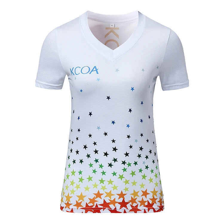2019 KCOA Digital Printing Running T Shirts Custom Women's V Neck T Shirts