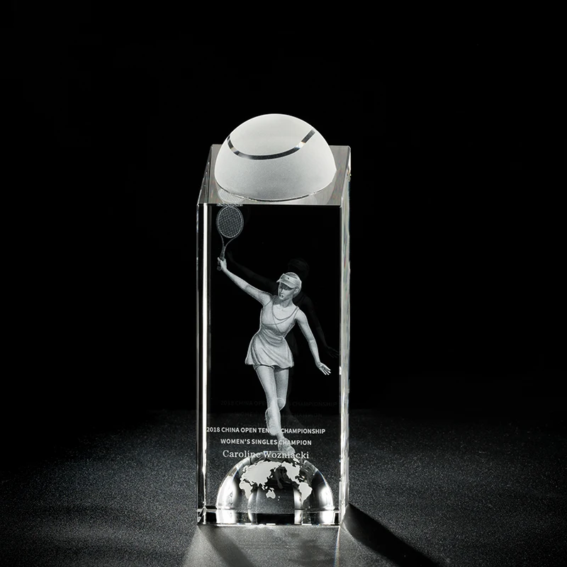 Δημοφιλές Crystal Sports Award Crystal Tennis Trophy For Women Singles Champion