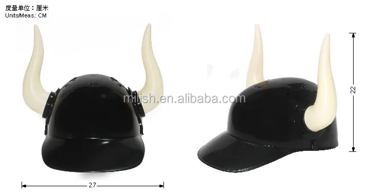 MHH102 Striped Party Plastic Toy Roman Knight Medieval Armor Viking Helmet with Horns for Adults