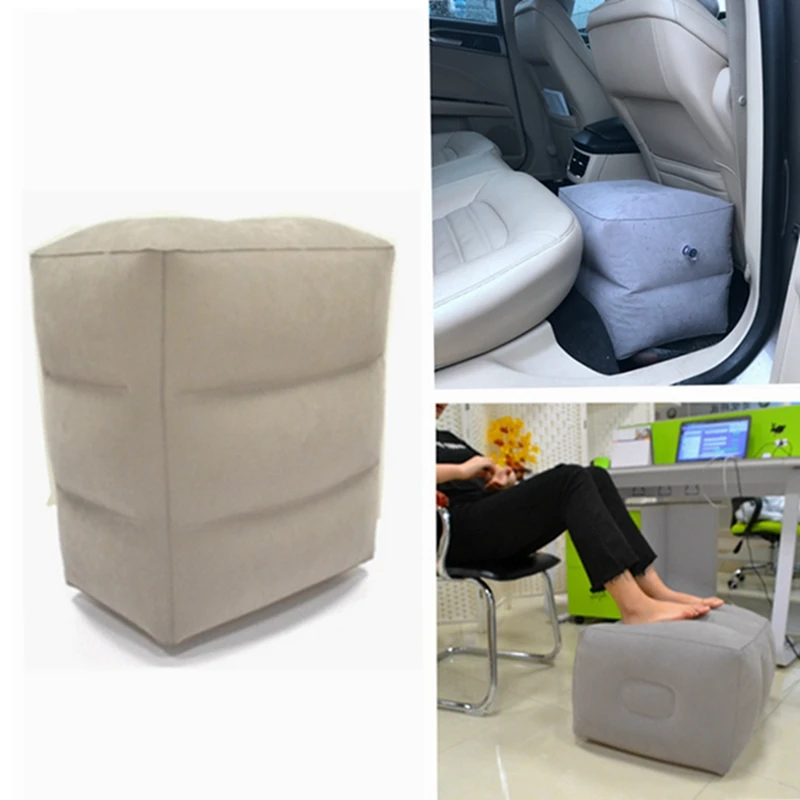 3 Layers Inflatable Travel Foot Rest Pillow Airplane Train Car Foot Rest  Cushion Like Storage Bag & Dust Cover Inflatable Pillow - AliExpress