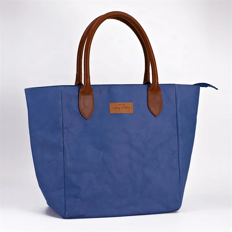 Wholesale Custom Cheap Washable Kraft Paper Ladies Handbag With High Quality