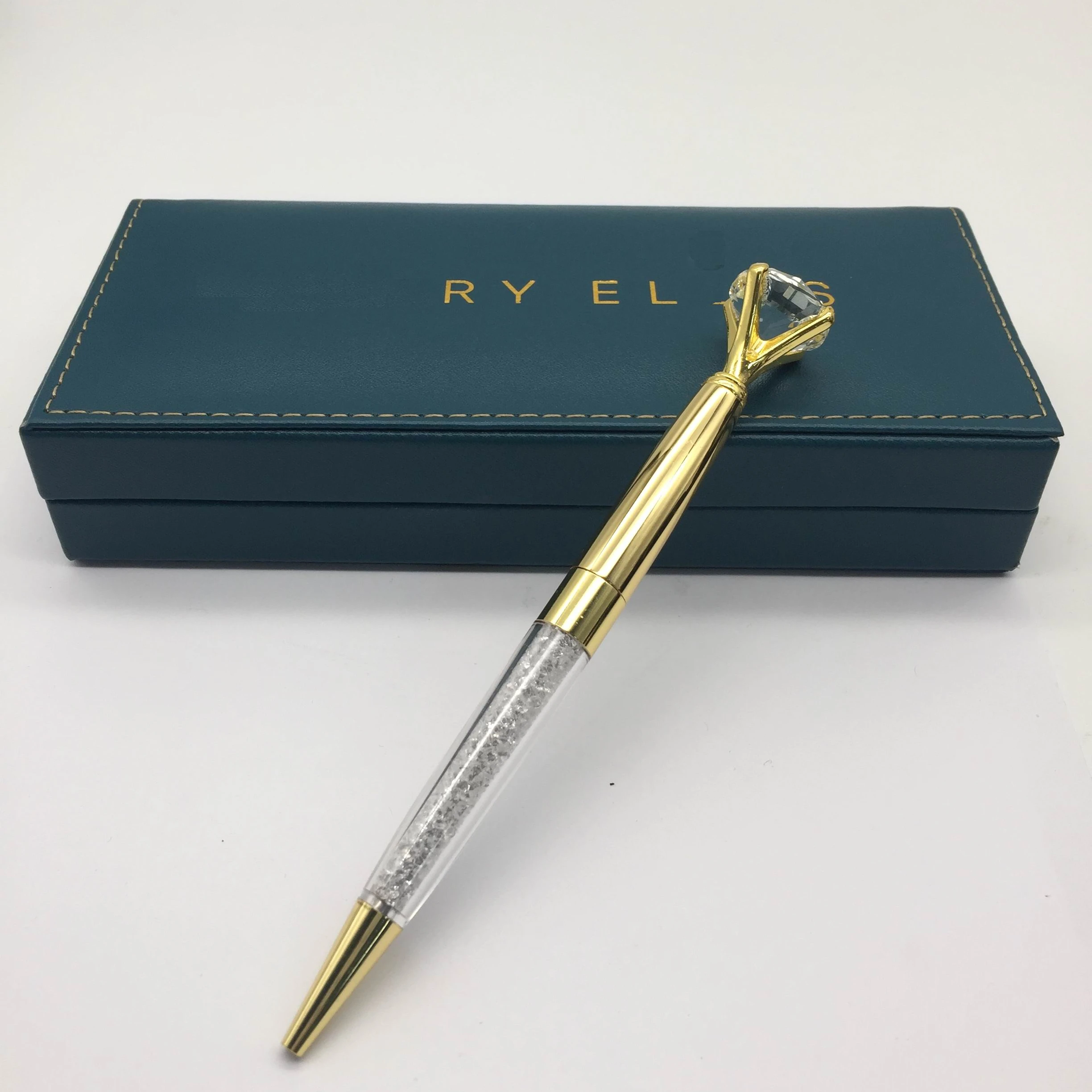 10 pcs/Lot New Luxury Bling Metal Rose Gold Diamond Crystal Pen Ballpoint pens 