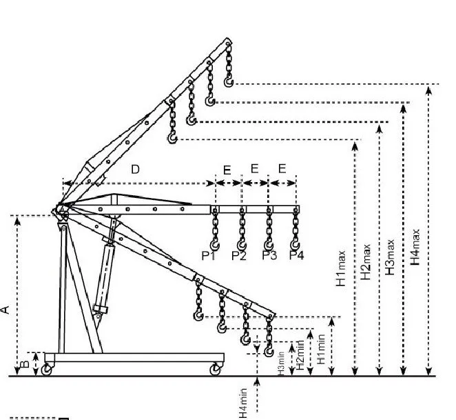 Heavy Duty 2 Ton Folding Hydraulic Engine Hoist Steel Garage Shop Crane