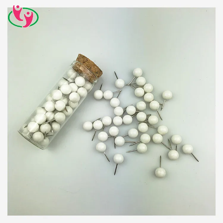 Пластиковая нажимная булавка белого цвета в форме круглой головы для Дорожной карты