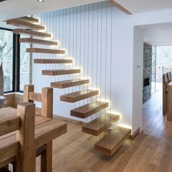 Double cantilevered staircase floating stairs