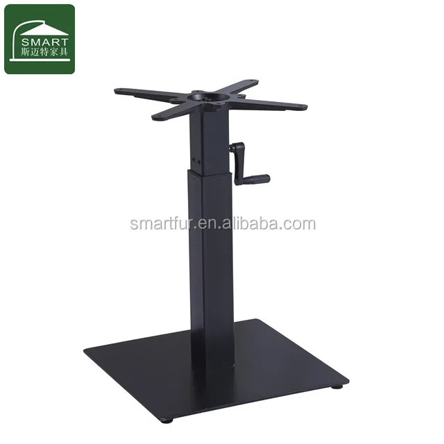 Adjustable Height Dining Table Black Cast Iron Table Base For Coffee