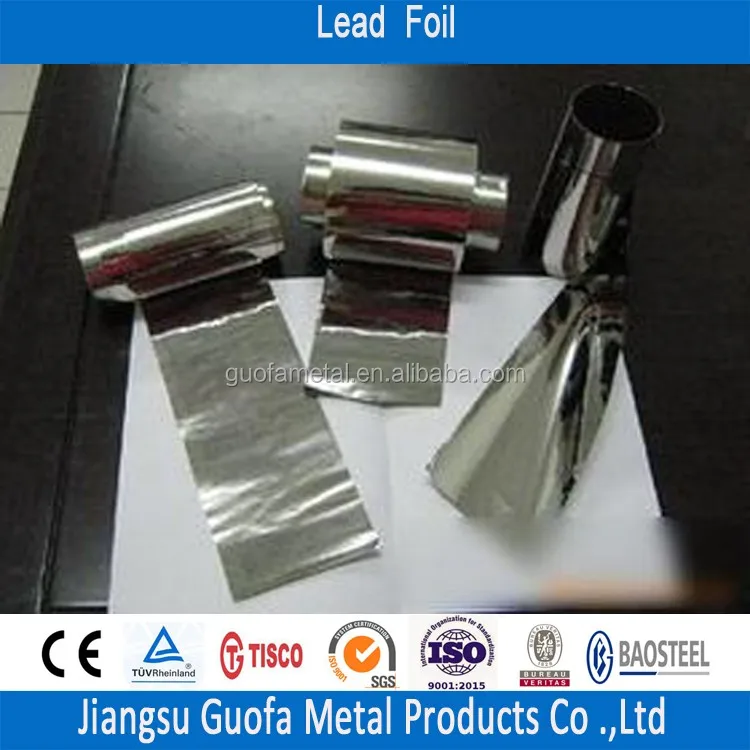 0.03mm 0.35mm 0.4mm 0.45mm 99.994% Pure Lead Foil Plate For Laboratory
