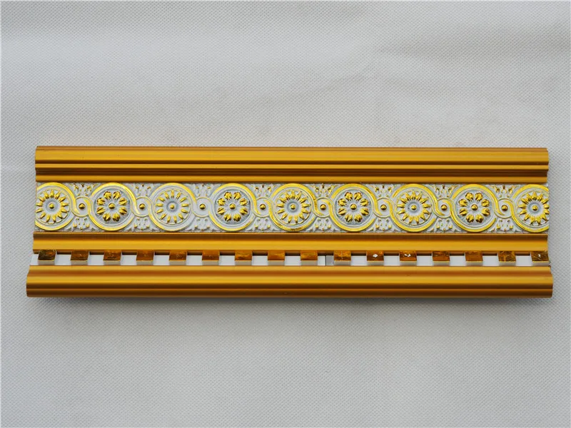 Customization Design Shining Golden Ps Plastic Large Size Crown Moulding for Ceiling Cornice Interior Decoration