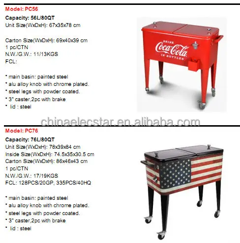 Rolling Patio Cooler With Tray 80 Quart Stainless Steel Cart Qq20170821142859 Jpg
