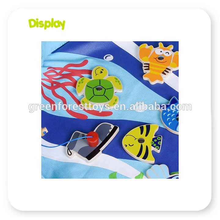 Детская игрушка для рыбалки деревянная Магнитная с сумкой хранения игра