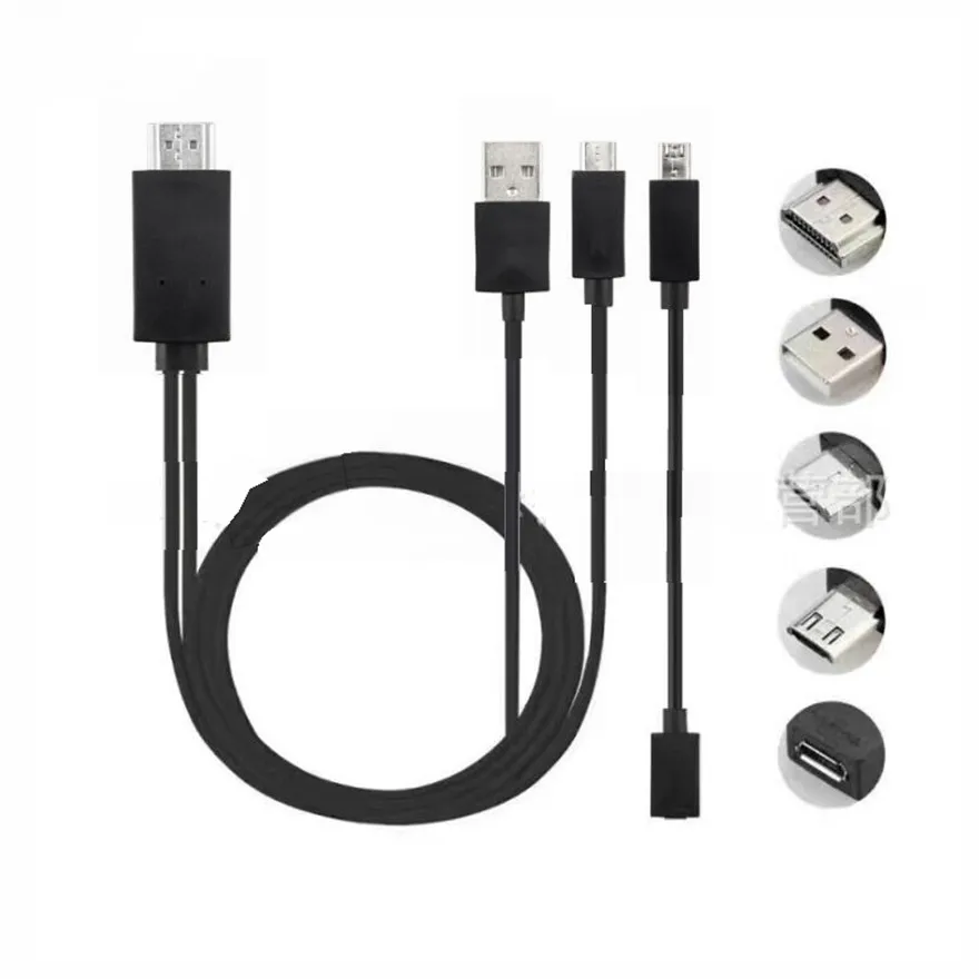 In 1 5 Pin 11 Pin Micro Usb To Hdmi Video Cable Hdtv Hd Tv Adapter Samsung Galaxy Htc Lg Android Mobile Phone - Buy 11 Pin Micro To Hdmi,Micro