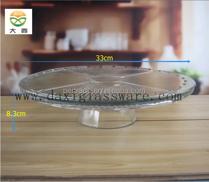 Rotatable Glass Cake Plate Multipurpose Clear Glass Cake Decoration Set