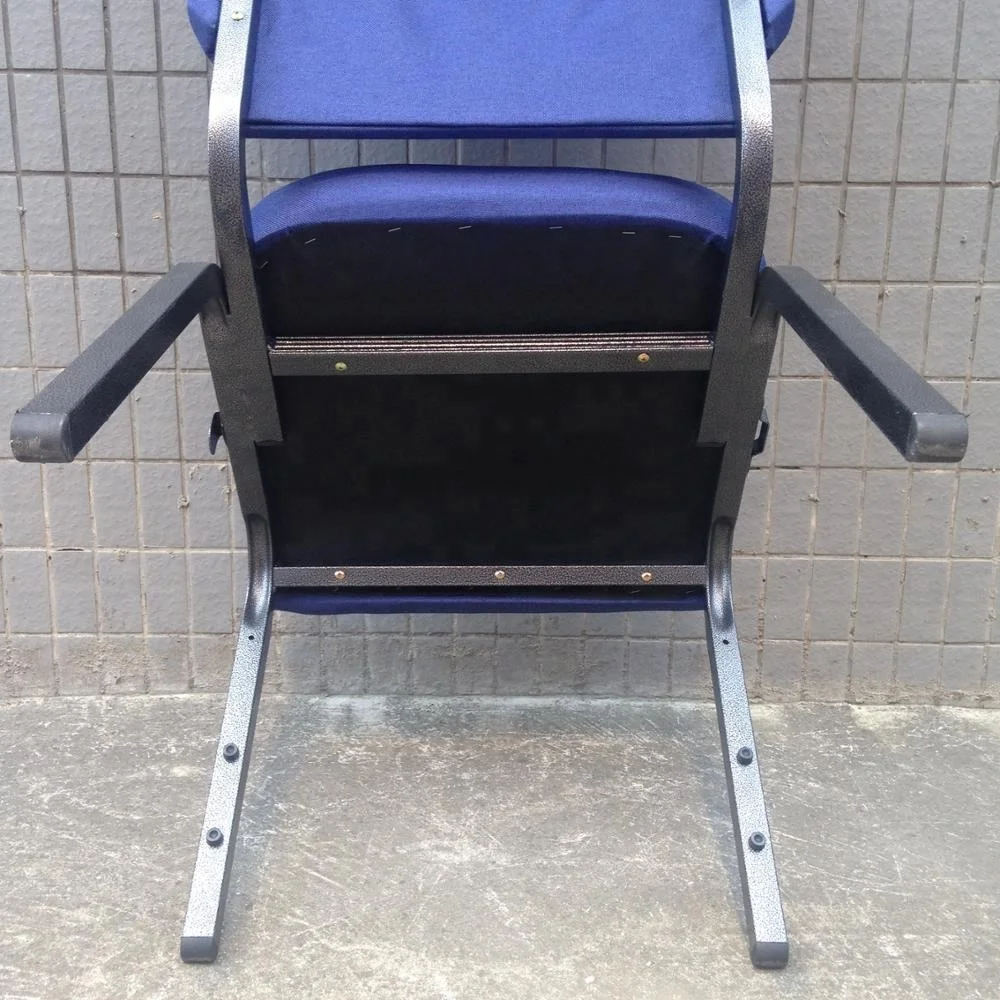 Upholstered Church Chairs Interlocking Customized Church Chairs with Book Rack