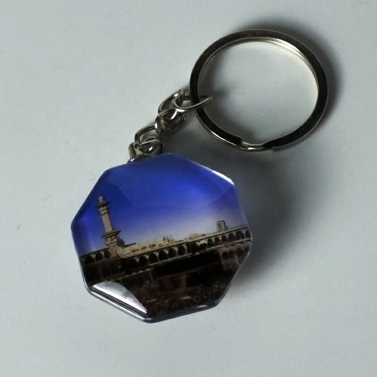Wholesale Custom Rectangle Crystal Key Ring 3D Handmade Colorful  Sticker  Crystal Keychains for Wedding Souvenirs Gift