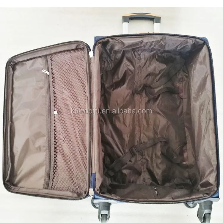 Blue Color Cheap Polyester 600 D 4 Wheels EVA Soft Side Suitcase 3pcs Expendable Fabric Type Luggage
