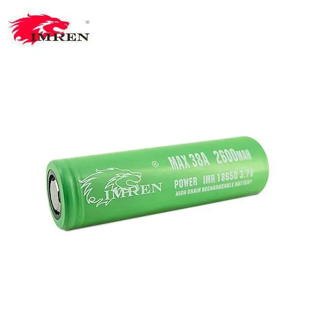 18650 2600mah 38a high discharge rate battery imren 18650 battery 6000mah 18650 battery