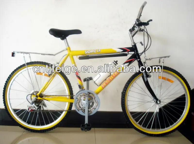 yellow mountain bike