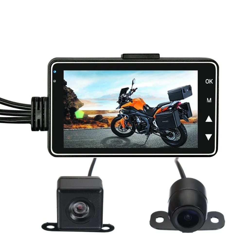 720P 3 Inch LCD Screen Dual Lens Motorcycle Camera Recorder