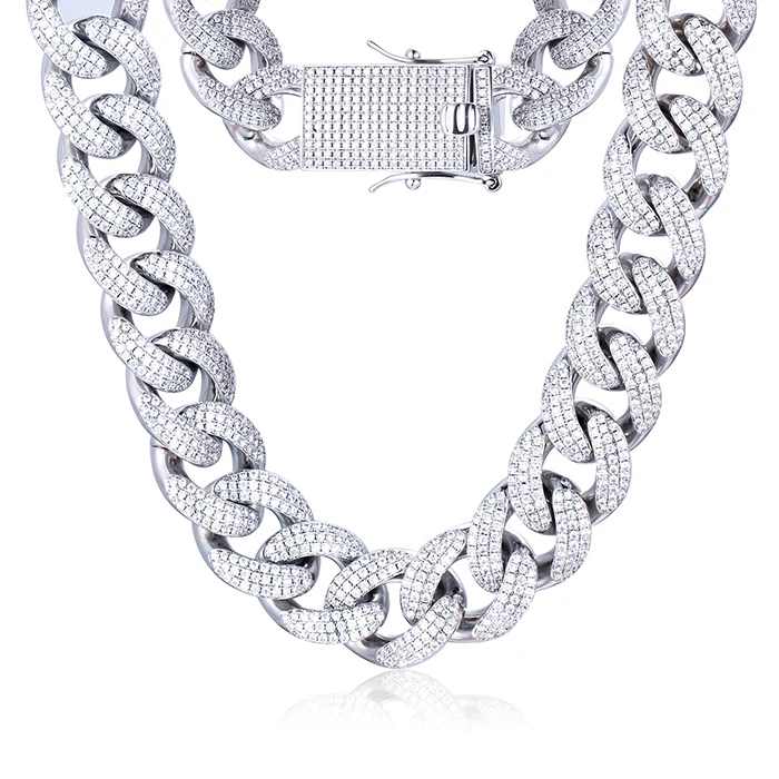 Wholesale Missjewelry-Cadena de diamantes de plata 925 de 18k y oro estilo Hip Hop, para hombre From m.alibaba.com