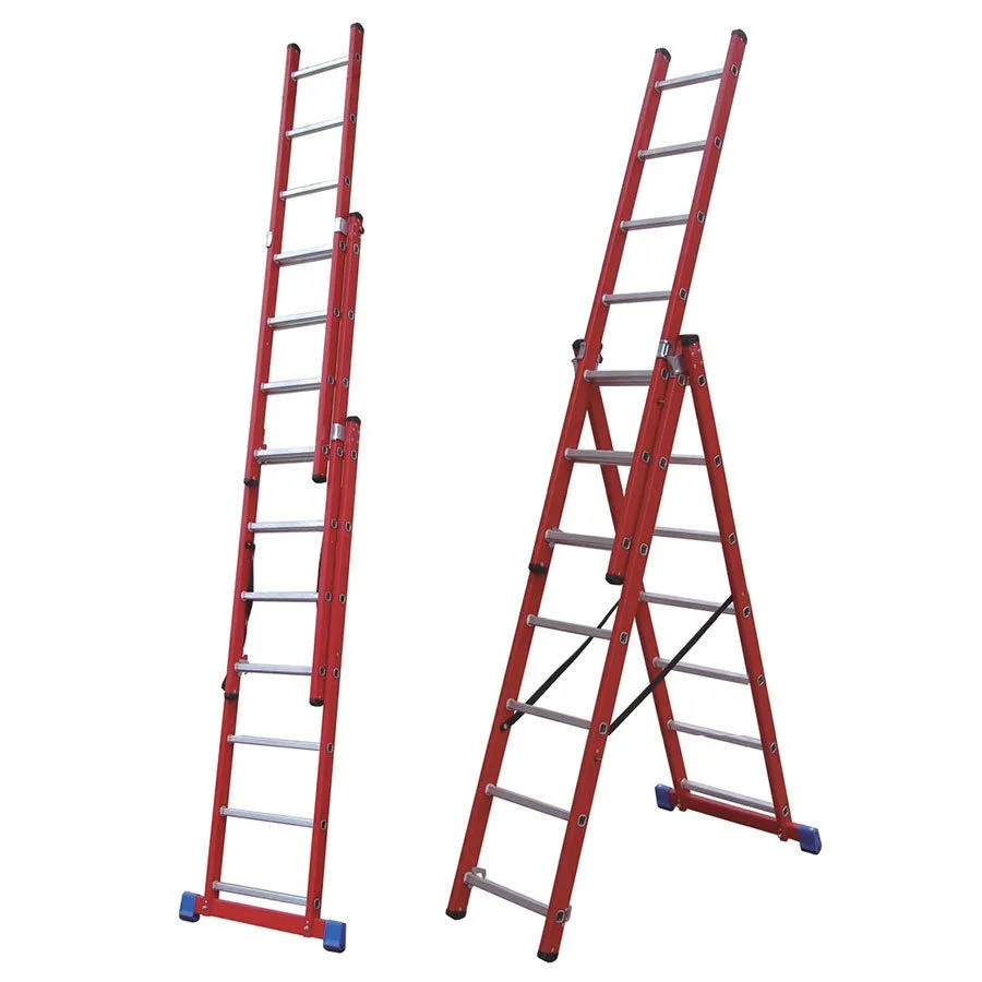 Layer Ladder 2025 Double-layer Thickened Industrial Fiberglass Extension Ladder ...