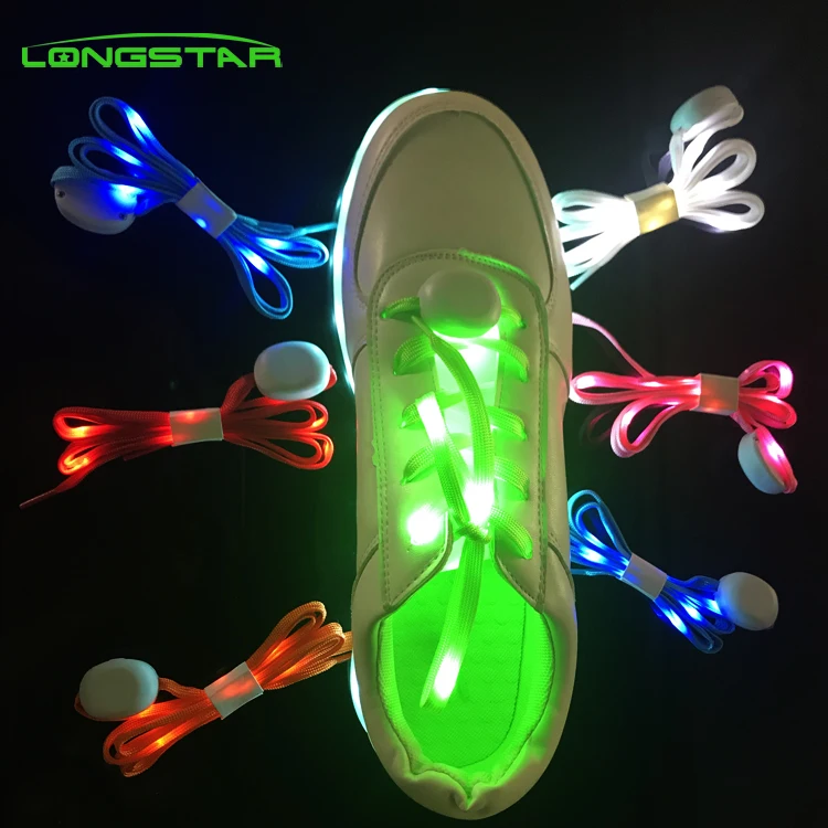 Luminous Shoelace Fashion Glowing Shoe laces Flashing Colored led Party Laces