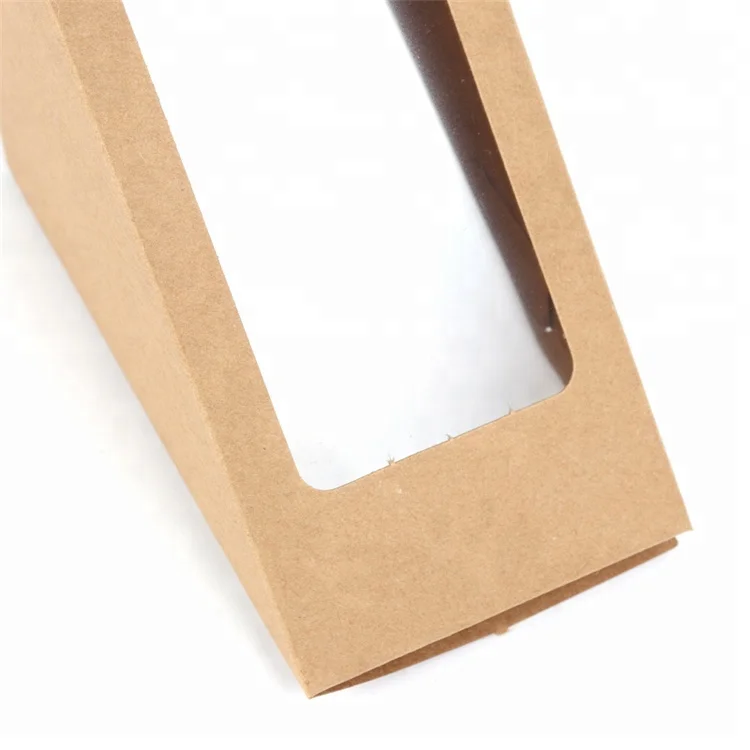 Kraft Cardboard Window Triangle Box for Packaging Sandwich