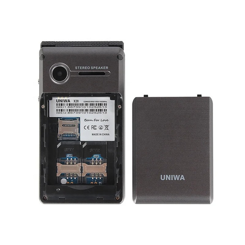 UNIWA X28 Big Button Big Font Flip Cell Phone SOS Speed Dialing Senior Phone