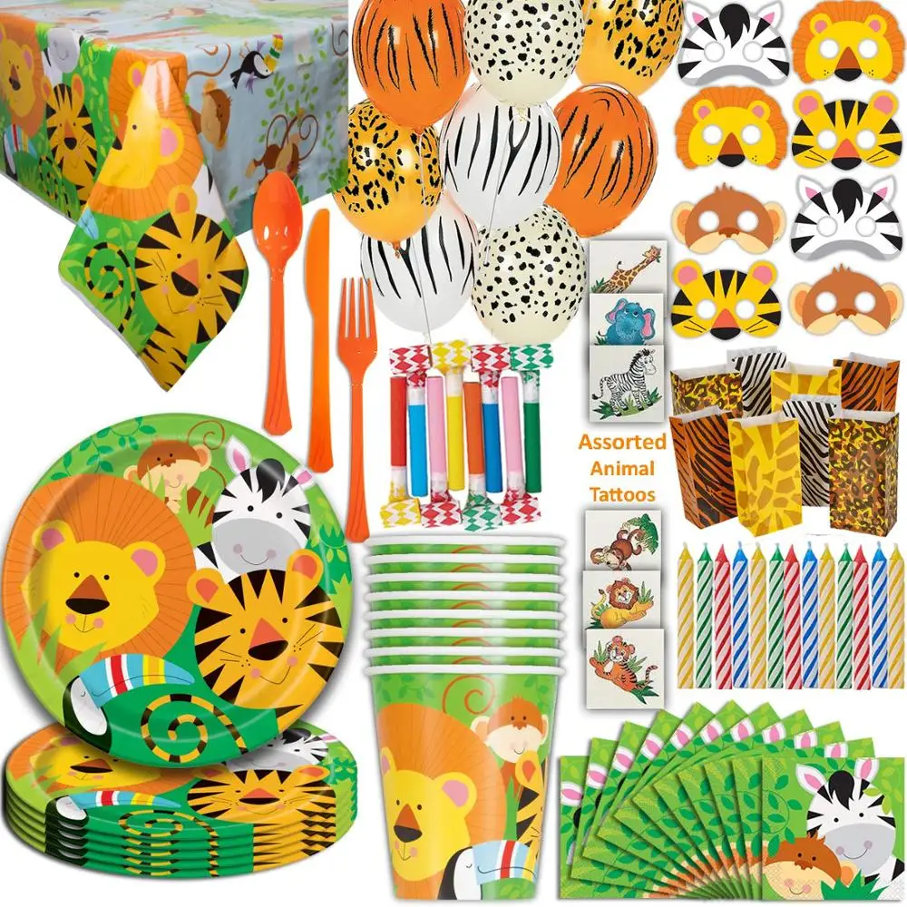 8 Paper Plates 23cm Jungle Birthday Party Free Postage in UK