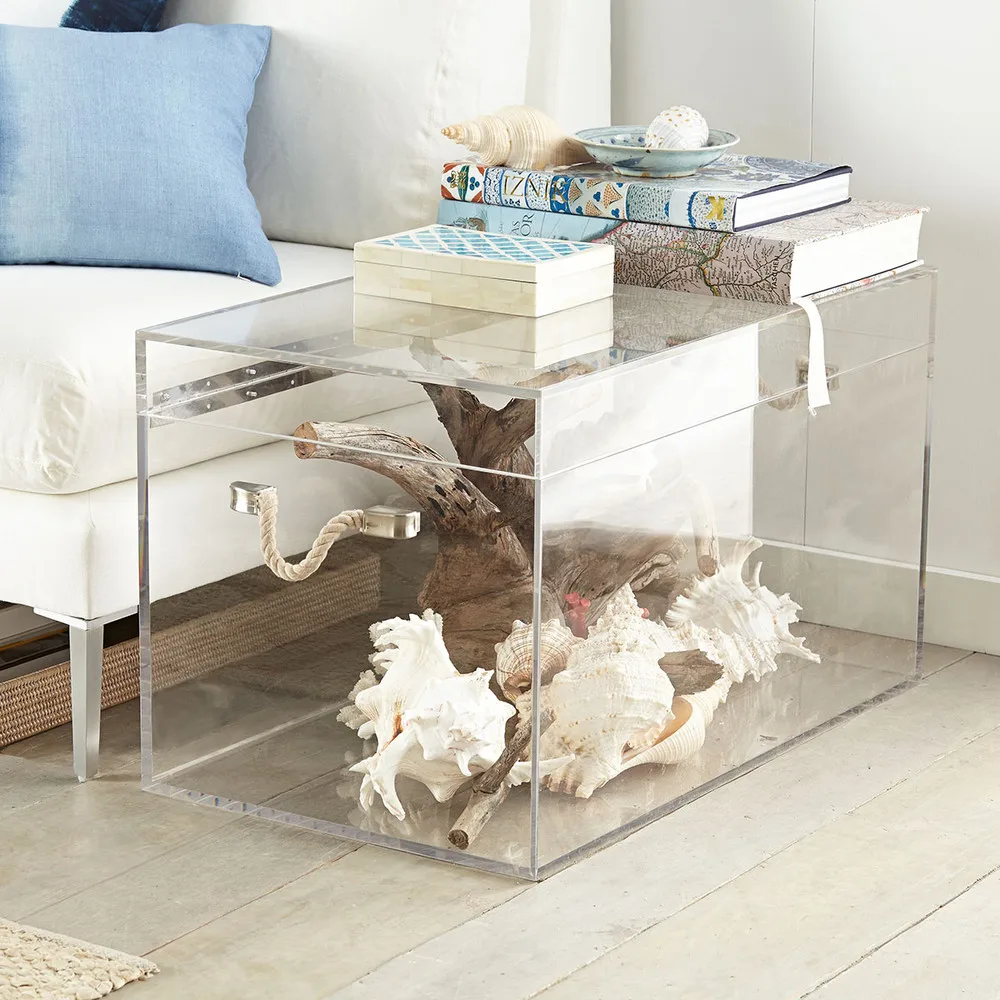 Unique Coffee Table Clear Acrylic Trunk