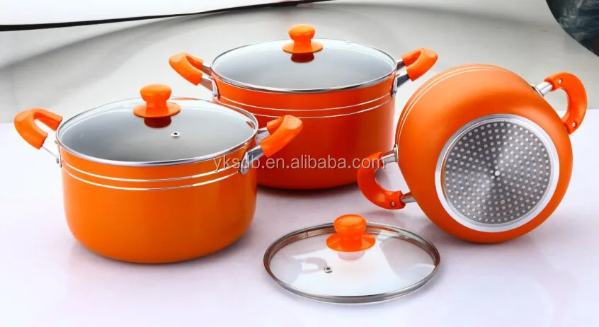 7Pcs Saladmaster Cookware with Nonstick Coating Inside and High Temperature Paint Outside