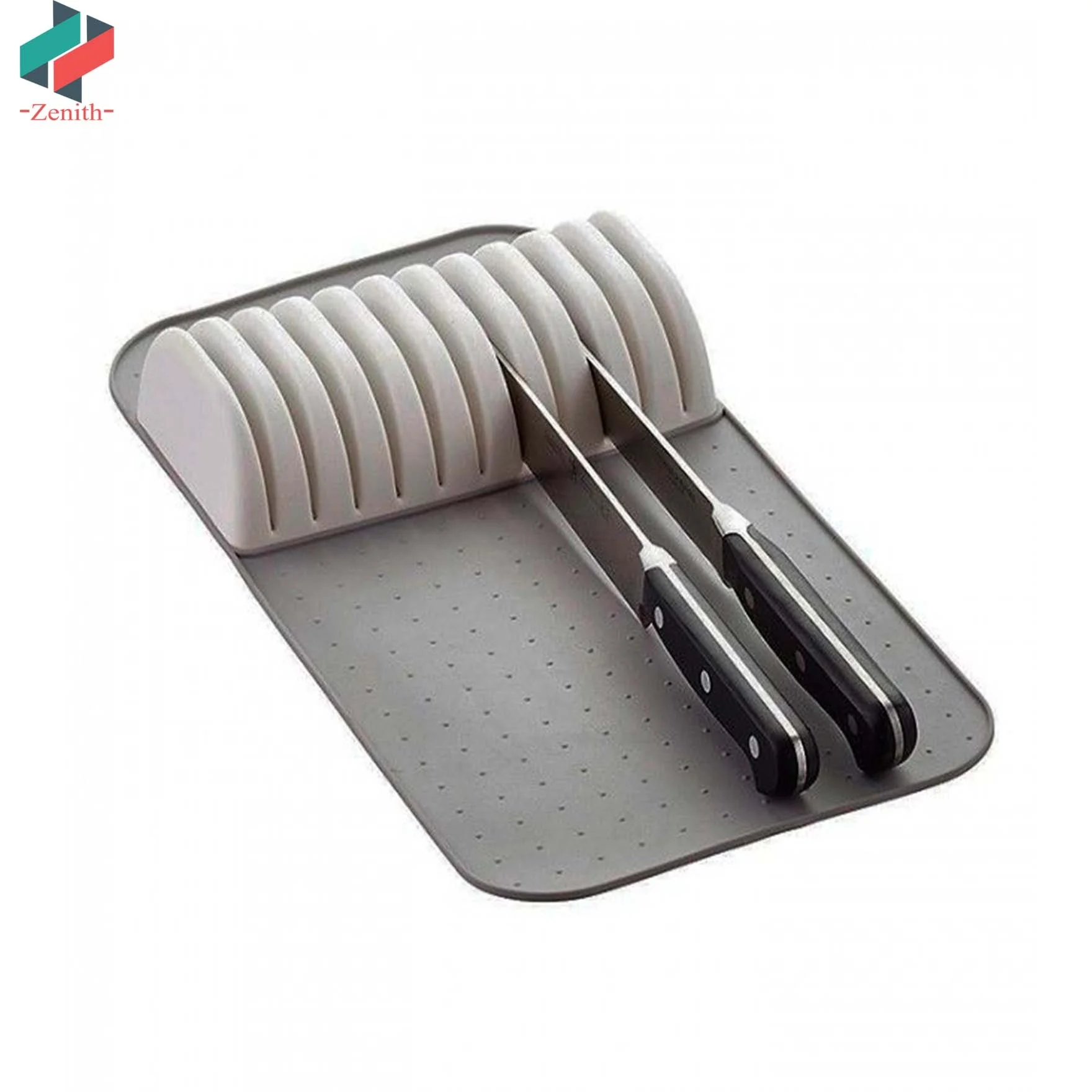 Пластиковый серый кухонный ящик ZNF00080 органайзер для ножей коврик вмещает до 11 в ящике держатель с мягким