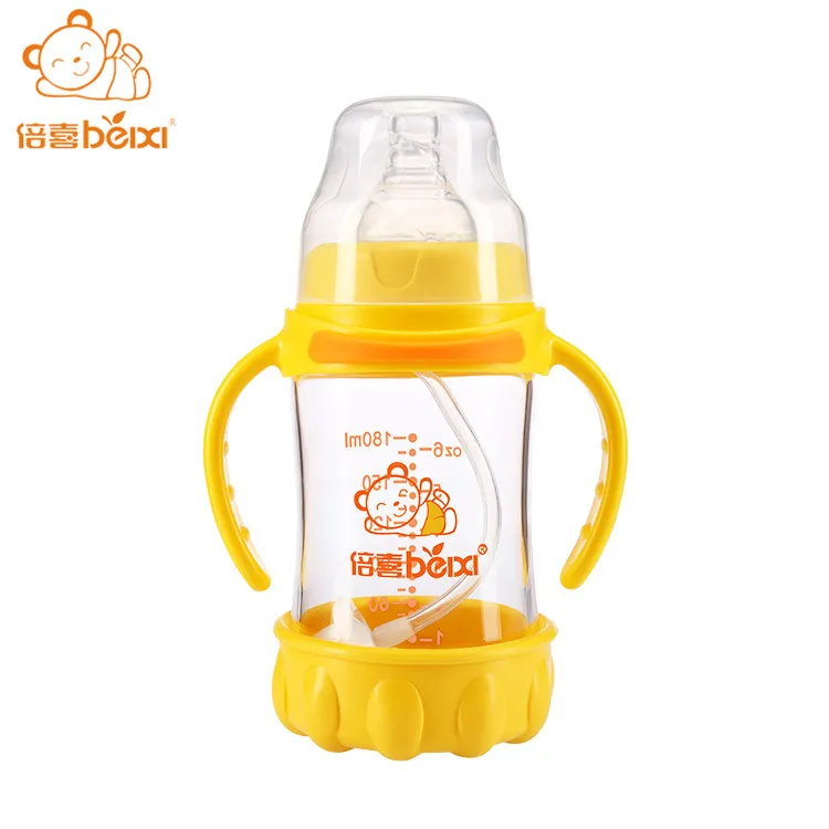 Meimeixi Bouteille Pour Bebe 150ml Biberon En Verre Antiderapant Sans Bpa Avec Paille Et Poignee Buy Biberon Biberon Sans Bpa Biberon Product On Alibaba Com