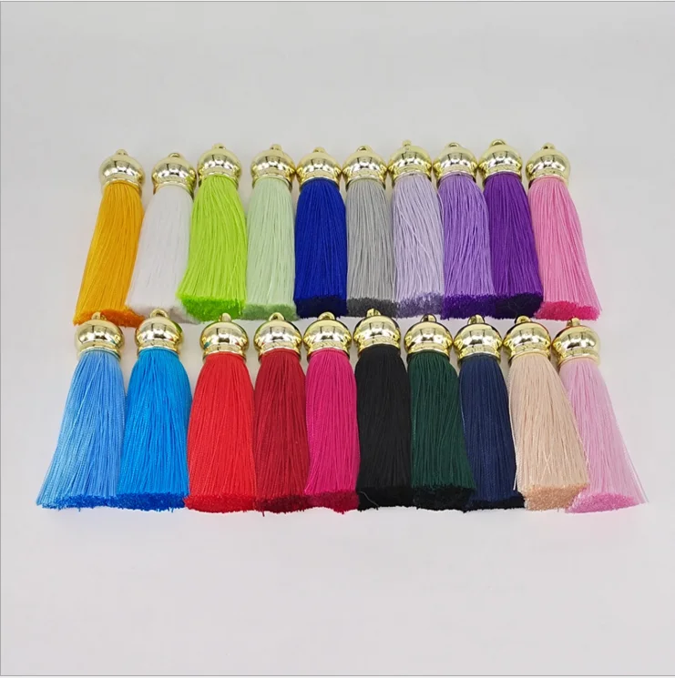 
Металлическая крышка Yongze, 30 цветов, Модная шелковая бахрома, оптовая продажа, брелок с кисточкой 