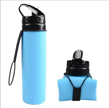 1pc Foldable Silicone Water Bottle, Stretchable, Portable