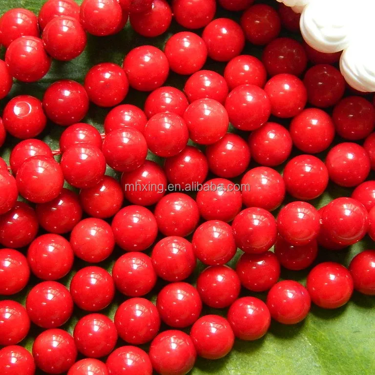Natural de 10 piezas de grado 3A Medio Taladro 8mm redondo piedras preciosas perlas De Coral Rojo 
