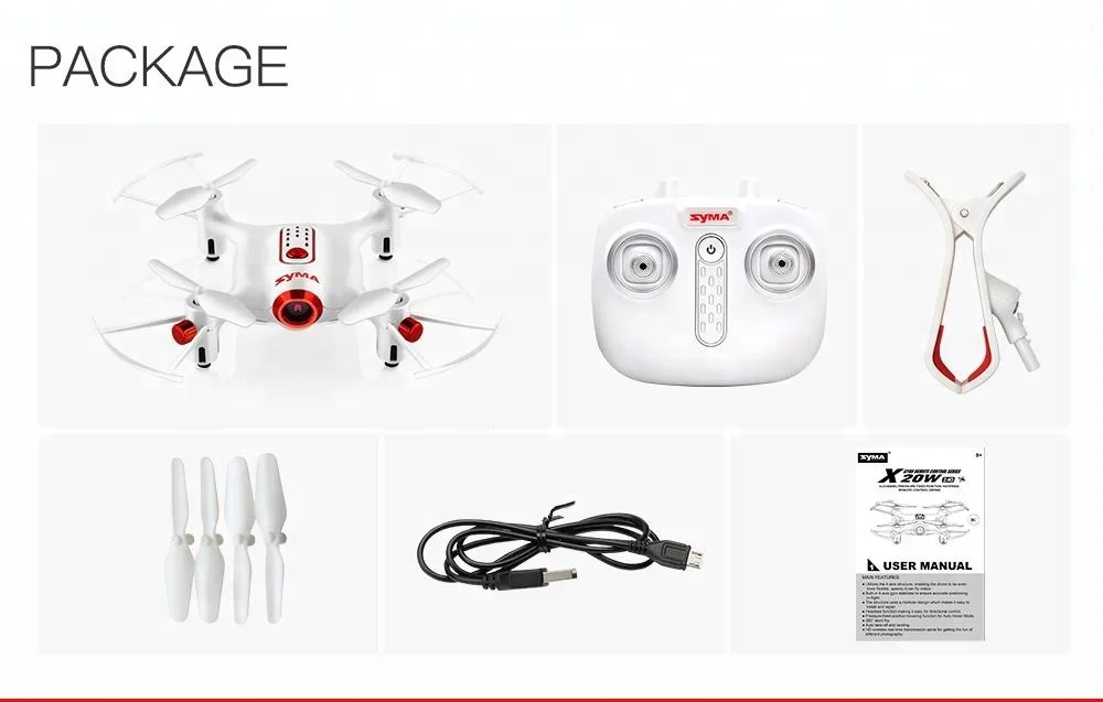 SYMA X20 Mini Drone WIFI Camera FPV Real Time Transit RC Dron Quadcopter Selfie Drone