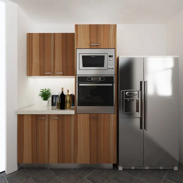 Modern Kitchen Cupboard with Melamine Board Carcase Wall Mounted Hinge Faucet and Sink-Rady Made for Kenya Project
