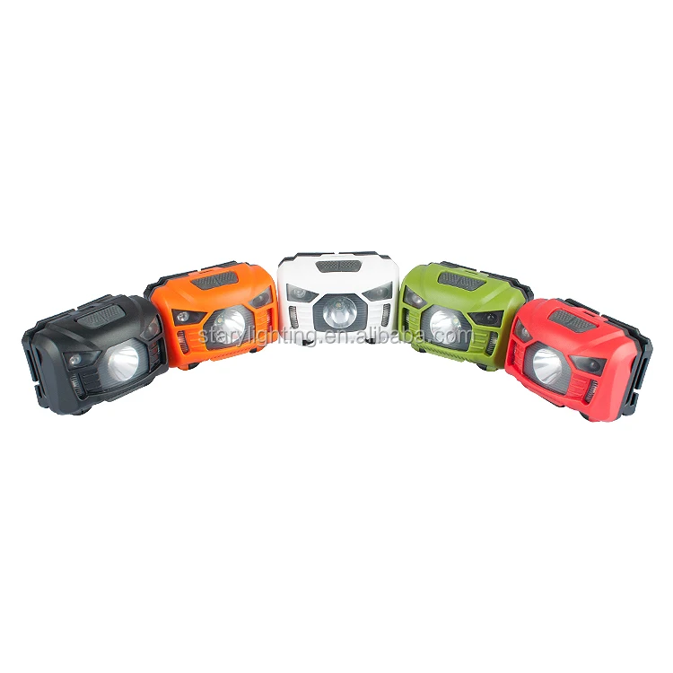 STARYNITE Double Led Headlamp Adjustable Plastic Head Lights Flashlight Powered by 3 Aaa Batteries with Red Lights