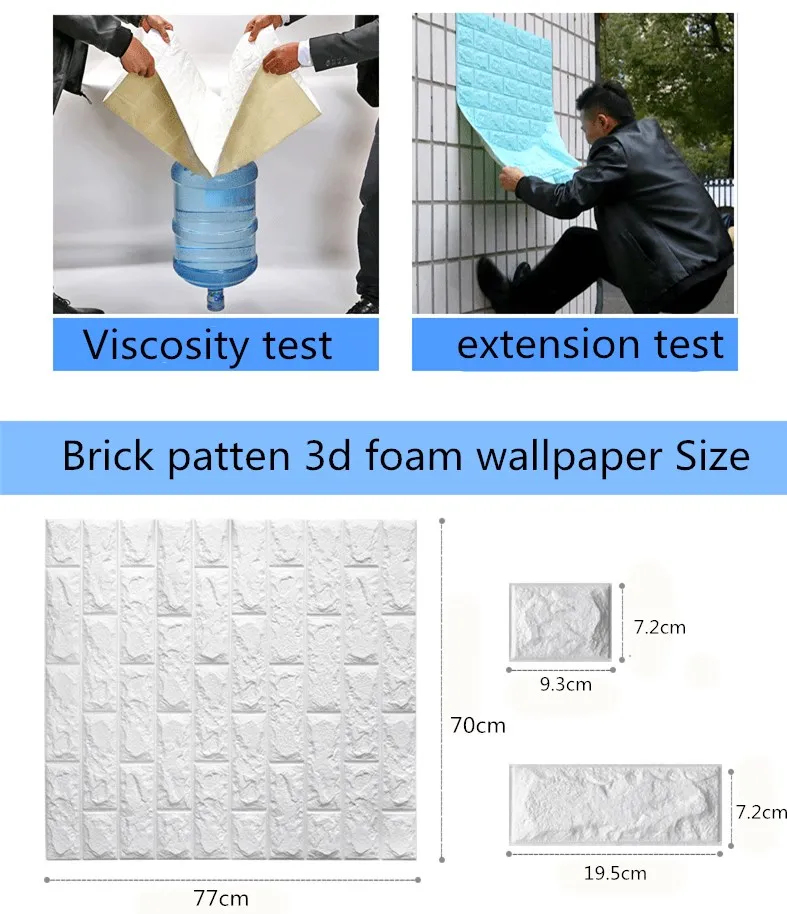 3D Foam Self Adhesive Wall Brick Wallpaper sticker