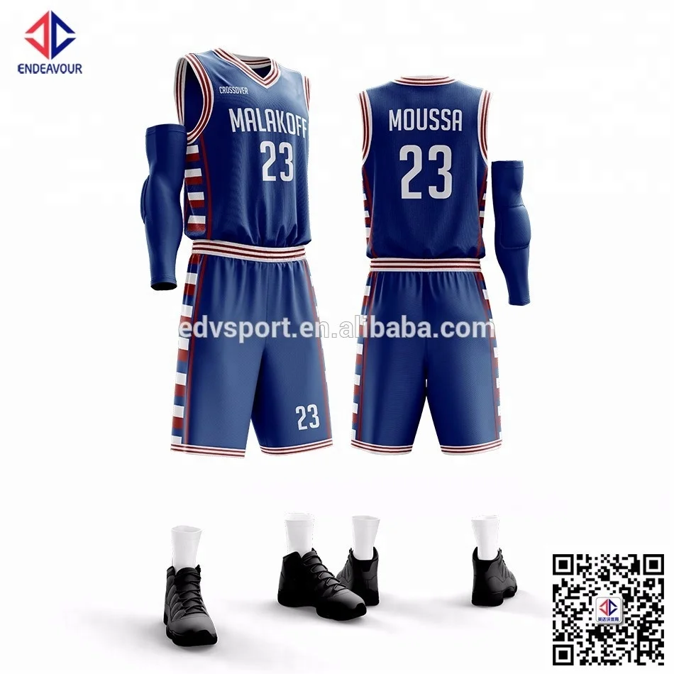 Customized Sublimation Basketball Jersey Design Color Blue