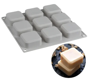 Chinese Factory Good Quality Easy To Clean 9 Cavities Silicone Industrial Soap Molds For Lux Diy Soap