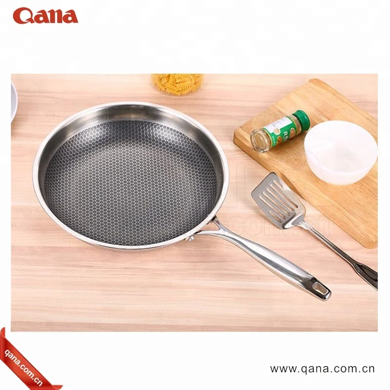 Трехслойная кухонная посуда QANA из нержавеющей стали с сотовой структурой антипригарная для приготовления кастрюль ВОК