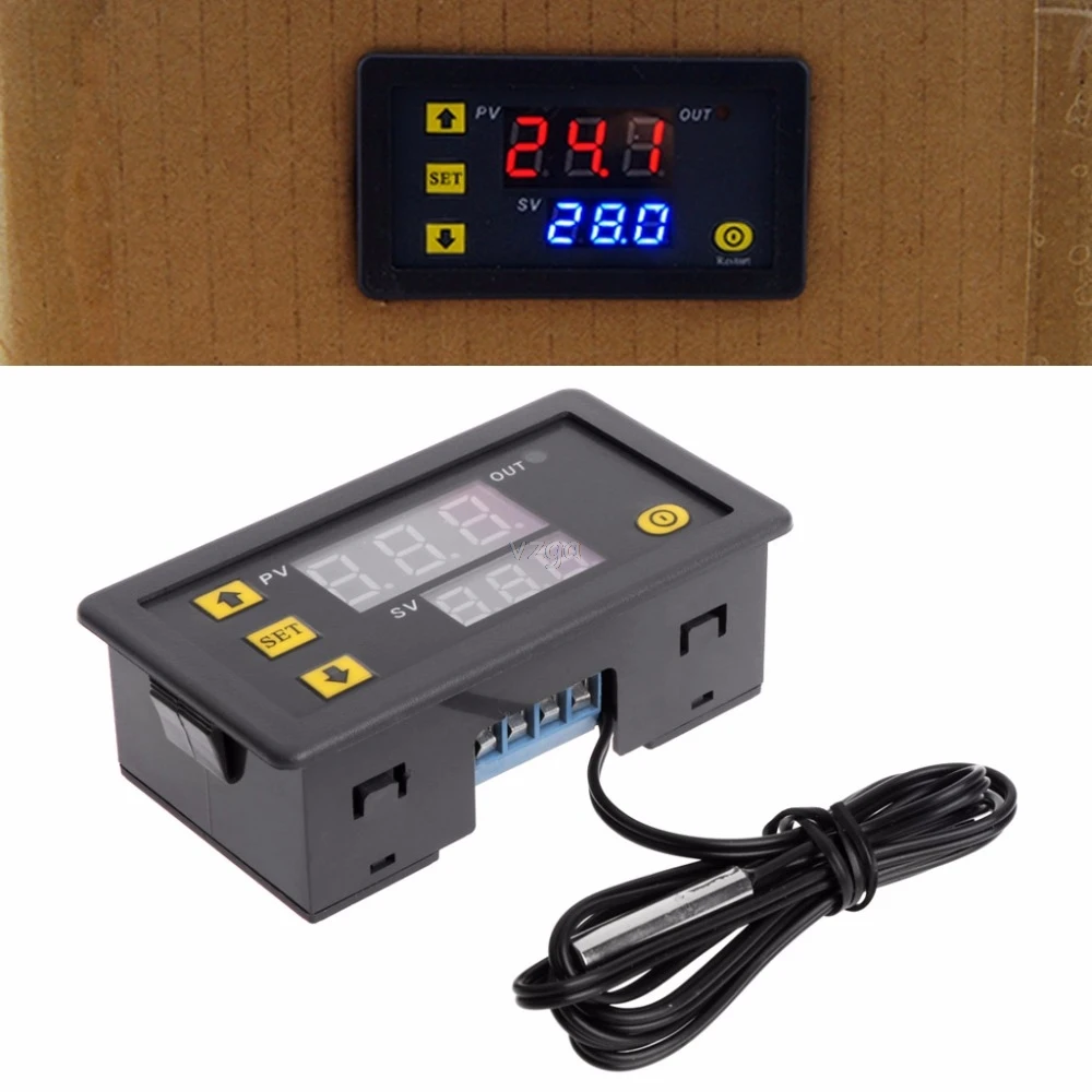W3230 Digital Temperature Controller – High Temp Alarm Thermostat, DC 12V/24V/220V