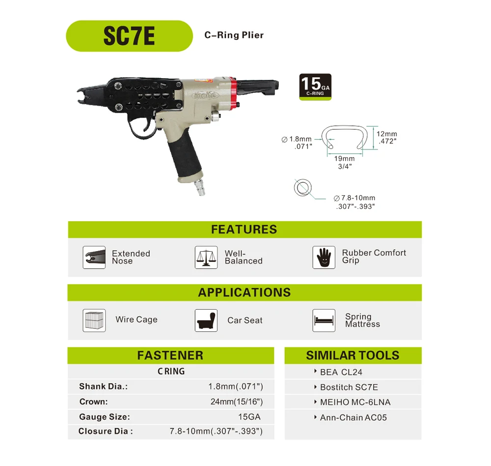 Meite SC7E 15GA Hog Ring Gun 3/4