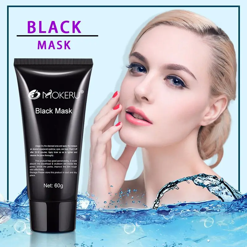 Free Sample 60g OEM Black Mask Deep Cleansing Pore Blackhead Remover Black Mask Cream