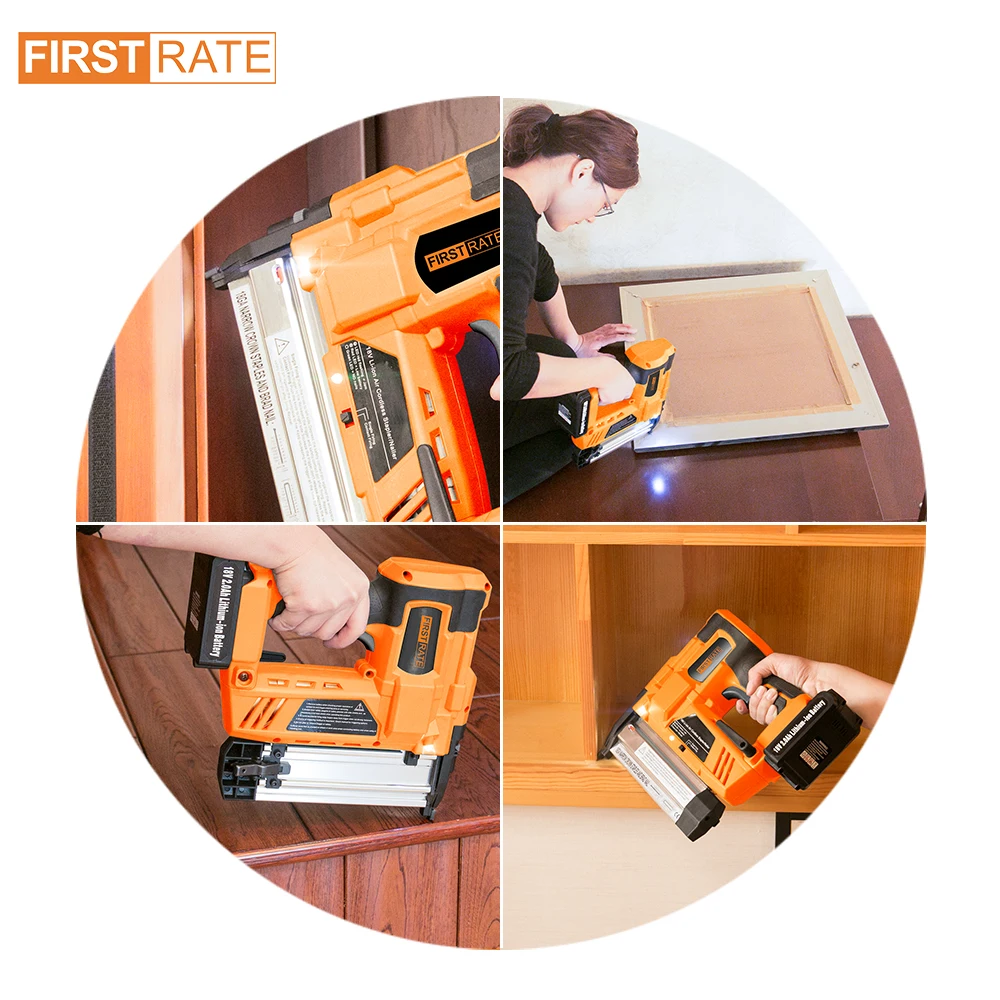 New Power Tools 18V 2 in 1 Lithium Battery Brad Nailer Staple Cordless Framing Nail Gun